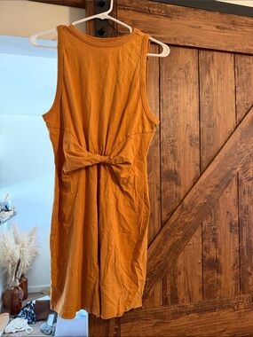l*space Sleeveless Midi Dress in Mustard Orange with Back Tie
